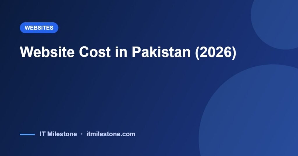 Website Cost in Pakistan (2026): What You'll Actually Pay